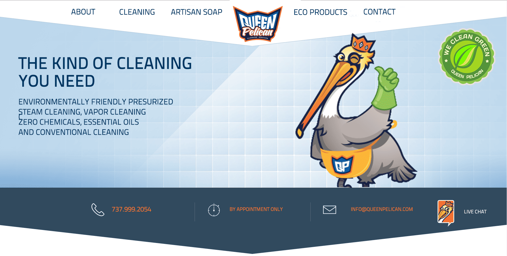 Queen Pelican — desktop v1