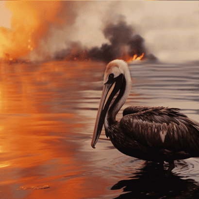 Pelicans affected by the Deepwater Horizon oil spill