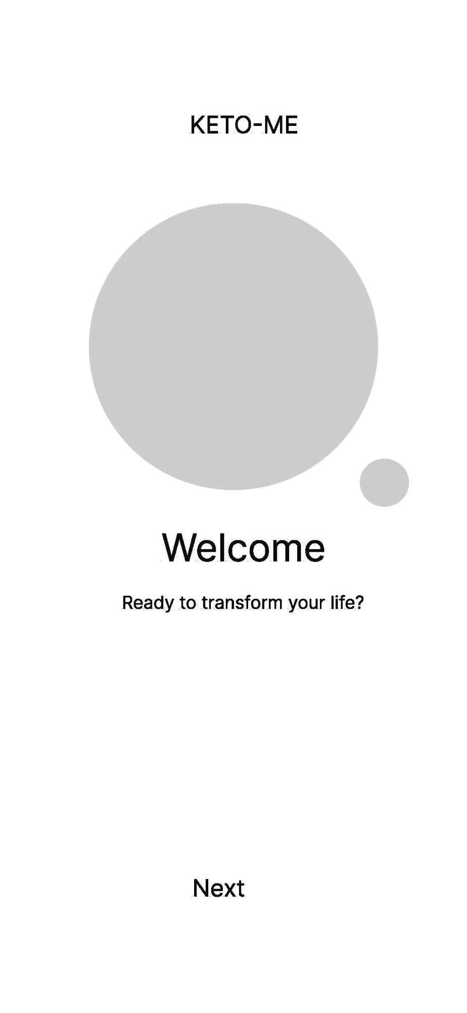 Welcome screen