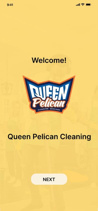 Yellow theme — welcome screen, first onboarding screen, 2021